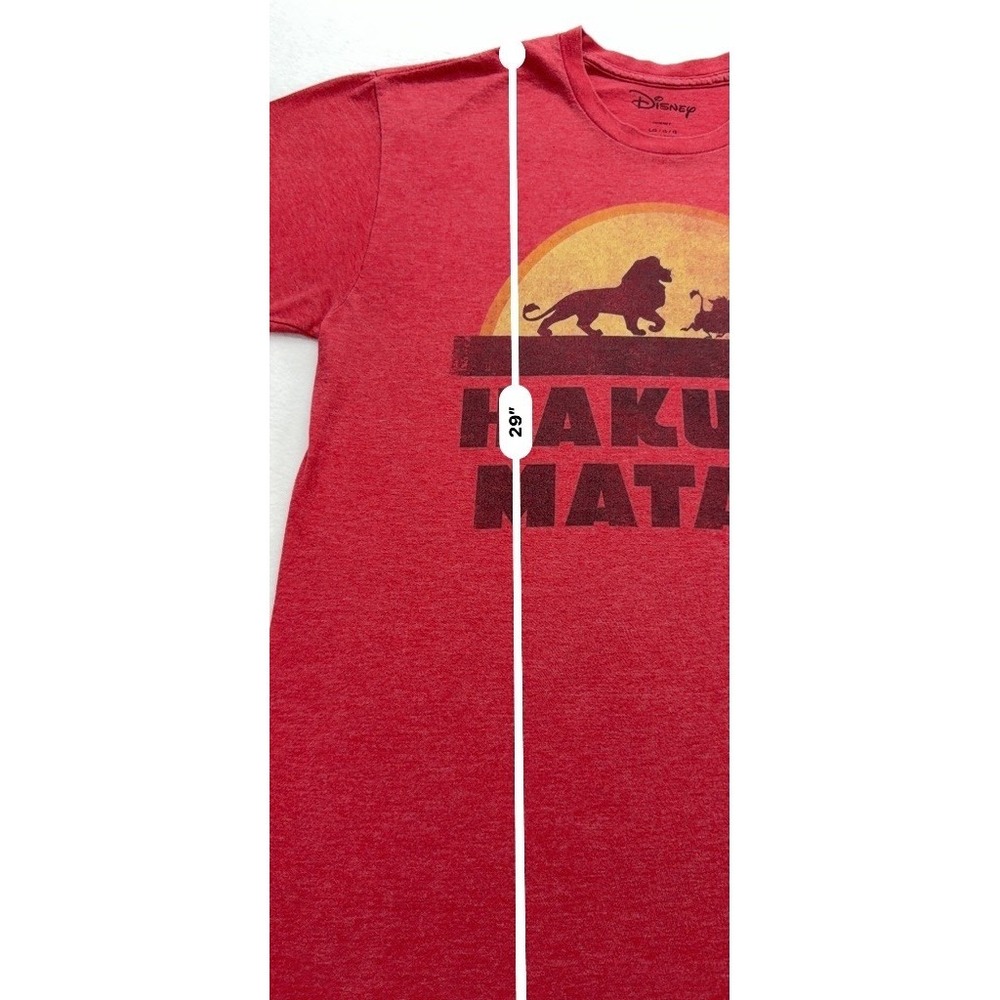 Disney Lion King Hakuna Matata T-Shirt Mens L Red Heather Simba Graphic Tee - Picture 5 of 6